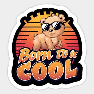 Born To Be Cool Cute Bear Sticker